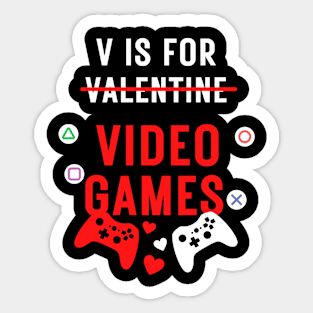 V Is For Video Games Sticker